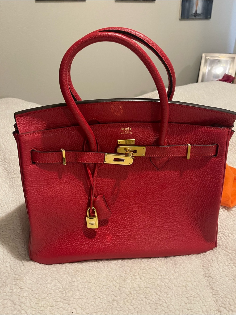 Style Red Leather Top-Handle Tote